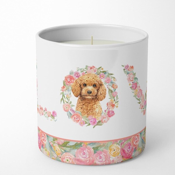Carolines Treasures 3.75 x 3.25 in. Unisex Poodle Love 10 oz Decorative Soy Candle WDK4607CDL - main